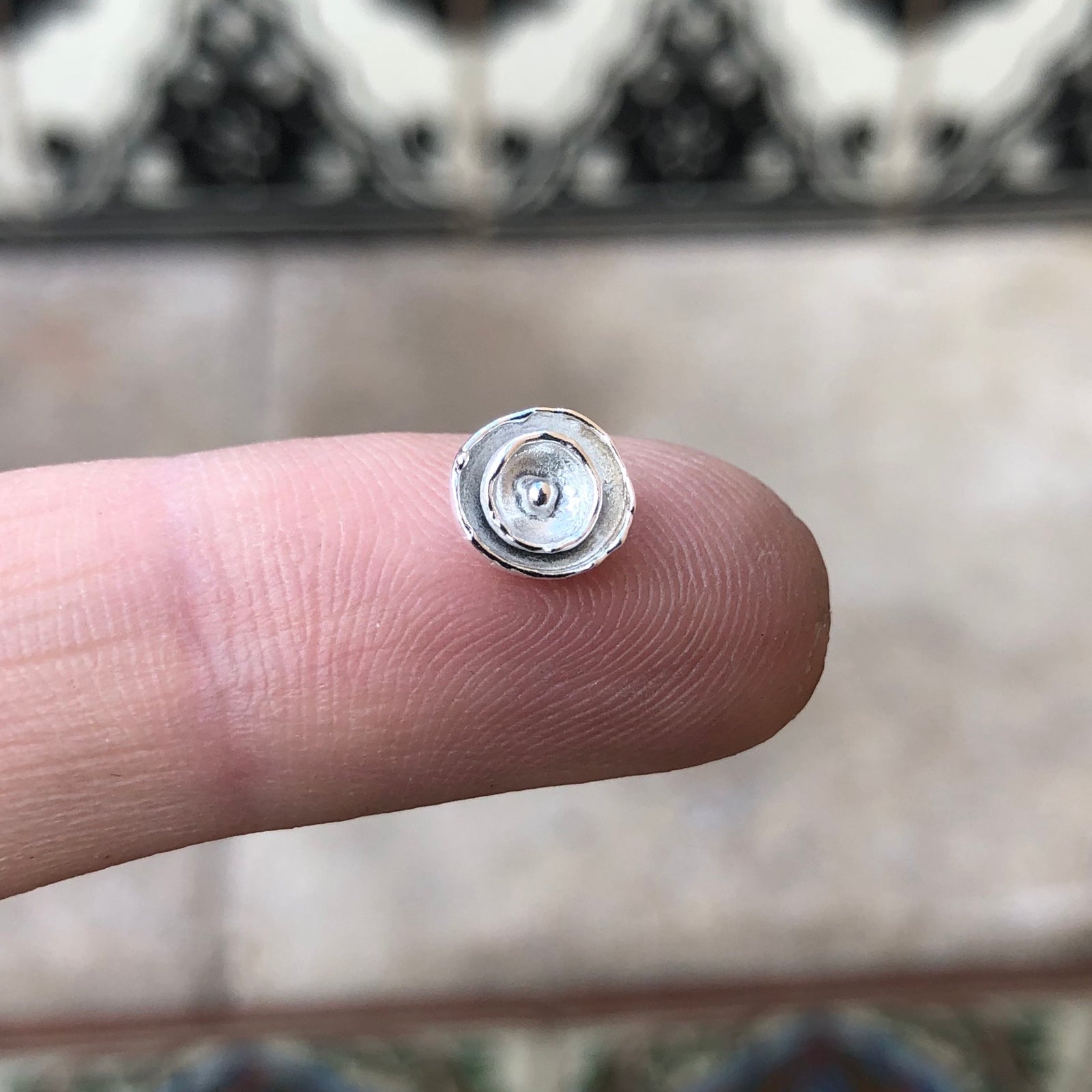 silver freeform flower casting